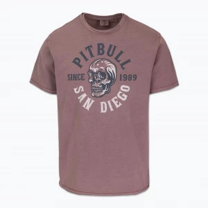 Obrázek produktu Pánské tričko Pitbull Shkull Logo dusty burgundy vínová