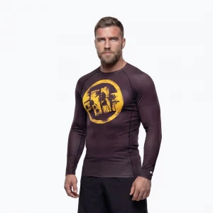 Obrázek produktu Pánský rashguard s dlouhým rukávem Pitbull Rashguard Logo Palms brown
