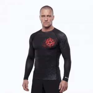 Obrázek produktu Pánský rashguard s dlouhým rukávem Pitbull Ray Rashguard fluo / red Černá