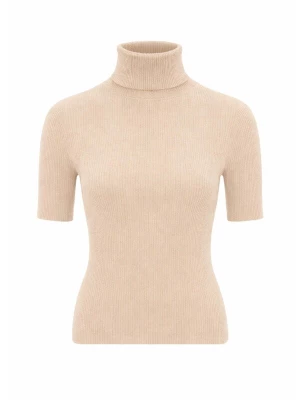 Obrázek produktu PANTHEROAR Svetr 'High Neck Short Sleeve Top' béžová