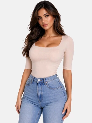 Obrázek produktu PANTHEROAR Tričko 'Caro Neck Short Sleeve Top' béžová