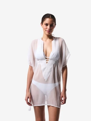 Obrázek produktu Penti Plážové šaty 'PENTI Basic Chiffon Mini-Kaftan mit V-Ausschnitt' bílá
