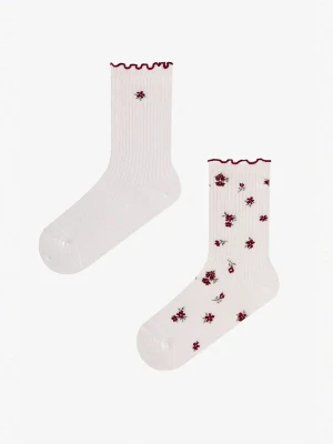 Obrázek produktu Penti Ponožky 'PENTI Geraffelte geblümte Crew-Socken mit Blumenmuster, Paar' okrová