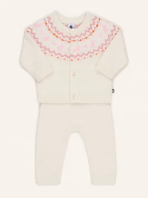 Obrázek produktu Petit Bateau Sada: Pletený Svetr A Pletené Kalhoty krémová / růžová / oranžová