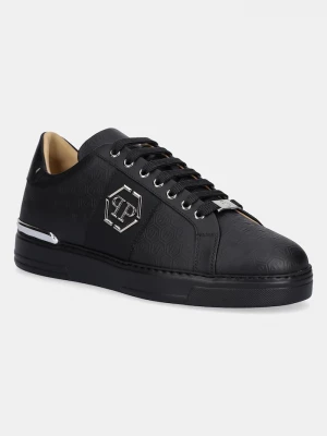 Obrázek produktu Philipp Plein Kožené tenisky Philipp Plein Lo-Top Monogram černá