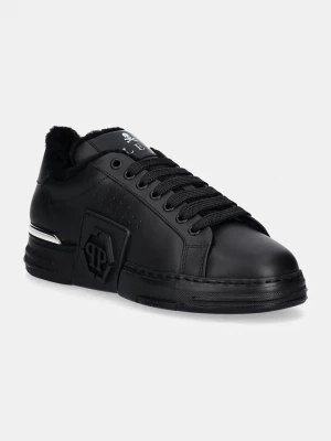 Obrázek produktu Philipp Plein Kožené tenisky Philipp Plein Nappa Lo-Top Fur Hexagon černá
