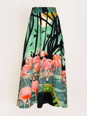 Obrázek produktu Pineapples Don't Have Sleeves Sukně 'National Aviary of Colombia Skirt' zelená / světle růžová
