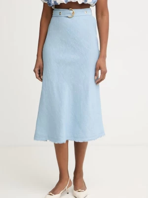 Obrázek produktu Pinko sukně se lnem modrá