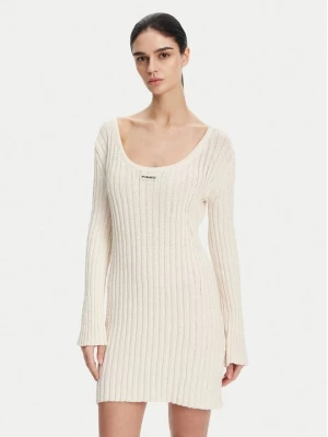 Obrázek produktu PINKO Úpletové šaty 105301 A2N7 Écru Regular Fit Krémová