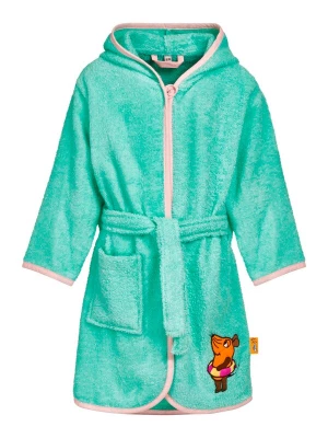 Obrázek produktu PLAYSHOES Koupací plášť 'DIE MAUS SCHWIMM' tyrkysová / tmavě hnědá / tmavě oranžová / růže