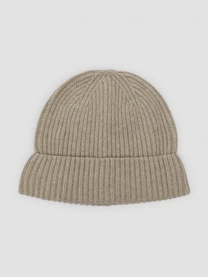 Obrázek produktu Pletená bavlněná čepice beanie s ohrnutým lemem s.Oliver béžová
