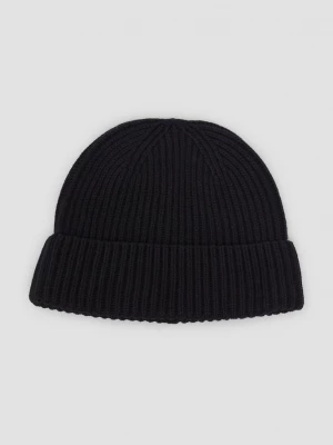 Obrázek produktu Pletená bavlněná čepice beanie s ohrnutým lemem s.Oliver černá