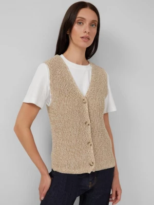 Obrázek produktu Pletená vesta slim fit střihu s knoflíkovou légou s.Oliver hnědá
