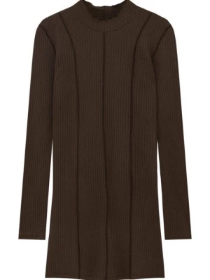 Obrázek produktu Pletené šaty PULL&BEAR melírovaná tmavě hnědá
