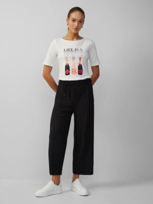 Obrázek produktu Plisované culottes s elastickým pasem a vázačkami s.Oliver černá