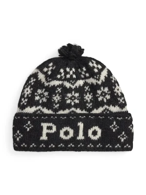 Obrázek produktu Polo Ralph Lauren čepice s bambulí dámská vlněná černá