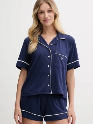 Obrázek produktu Polo Ralph Lauren dvoudílné pyžamo dámské s bavlnou námořnická modř