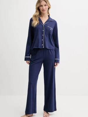 Obrázek produktu Polo Ralph Lauren dvoudílné pyžamo dámské s bavlnou námořnická modř