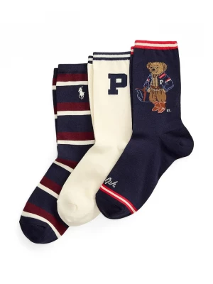 Obrázek produktu Polo Ralph Lauren ponožky dámské s bavlnou 3-pack námořnická modř