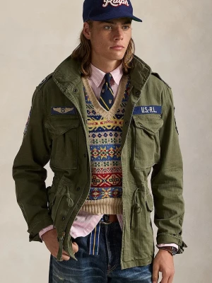 Obrázek produktu Polo Ralph Lauren přechodová bunda pánská bavlněná Icnc Fld Jkt Lined Field zelená