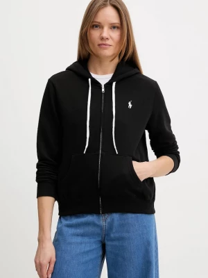 Obrázek produktu Polo Ralph Lauren rozepínací mikina kapucí dámská bavlněná černá