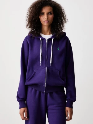 Obrázek produktu Polo Ralph Lauren rozepínací mikina s kapucí dámská s bavlnou fialová