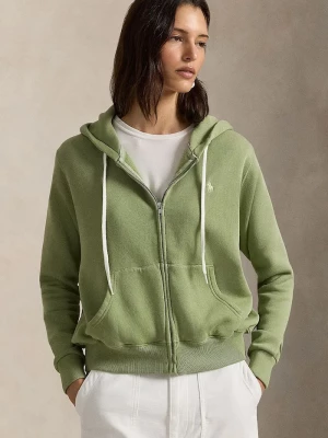 Obrázek produktu Polo Ralph Lauren rozepínací mikina s kapucí dámská s bavlnou zelená