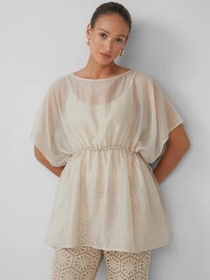 Obrázek produktu Poloprůhledný kaftan s volnějším střihem Relaxed Fit a tunýlkem s.Oliver béžová