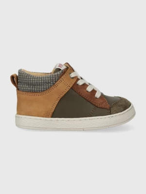 Obrázek produktu Pom D'api Dětské kožené polobotky Pom D'api MOUSSE ZIP TREK zelená