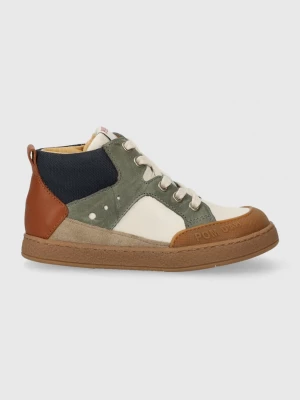 Obrázek produktu Pom D'api Dětské kožené sneakers boty Pom D'api MOUSSE BUMP zelená