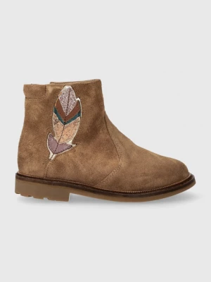 Obrázek produktu Pom D'api Dětské semišové boty SISTER FEATHER hnědá
