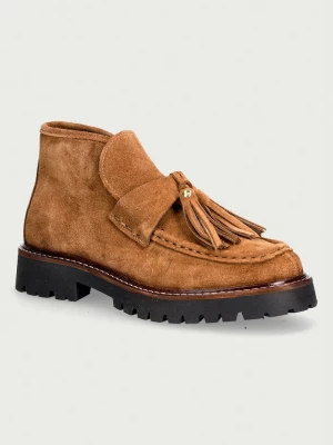 Obrázek produktu Posa kotníkové boty dámské semišové Aosta Tassel Boot hnědá