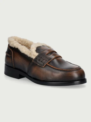 Obrázek produktu Posa Mokasíny dámské kožené Penny Fur Loafer hnědá