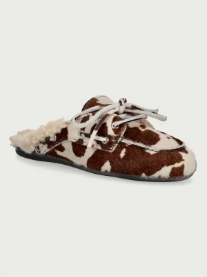 Obrázek produktu Posa Pantofle dámské kožené Boat Loafer Mule Cow Print béžová