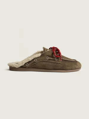 Obrázek produktu Posa Pantofle dámské semišové Boat Loafer Mule hnědá