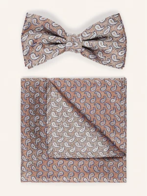 Obrázek produktu Prince Bowtie Sada: Motýlek A Kapesníček Do Náprsní Kapsy hnědá / bílá / tmavě modrá
