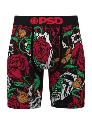 Obrázek produktu PSD Boxerky 'Eternal Roses' trávově zelená / tmavě červená / černá / bílá
