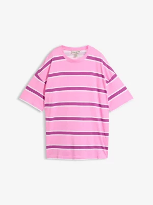 Obrázek produktu Pudełowy T-shirt z mieszanki bawełny z wiskozą BonPrix różowy