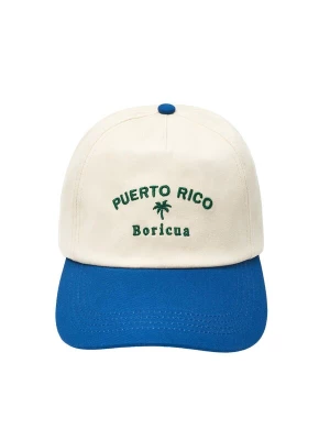 Obrázek produktu Pull&Bear Kšiltovka 'PUERTO RICO BORIQUA' modrá / tmavě zelená / přírodní bílá