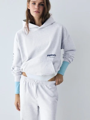 Obrázek produktu Pull&Bear Mikina 'PACIFIC INSPIRED' tmavě modrá / šedý melír