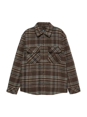 Obrázek produktu Pull&Bear Přechodná bunda krémová / tmavě hnědá / bílá