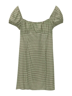 Obrázek produktu Pull&Bear Šaty tmavě hnědá / zelená / barva bílé vlny