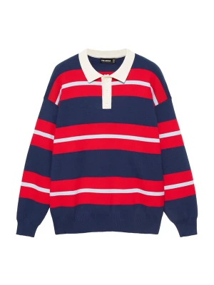 Obrázek produktu Pull&Bear Svetr 'POLO PUNTO ML STRIPES BSC' námořnická modř / světlemodrá / červená / bílá