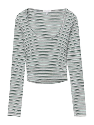 Obrázek produktu Pull&Bear Tričko šedý melír / smaragdová / bílá