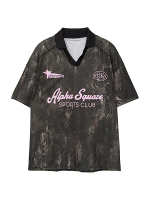 Obrázek produktu Pull&Bear Tričko 'STWD ALPHA SQUARE SPORTS' béžová / tmavě hnědá / růžová