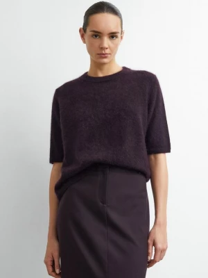 Obrázek produktu Pulovr s krátkým rukávem, ze 100% kartáčované vlny comma fialová