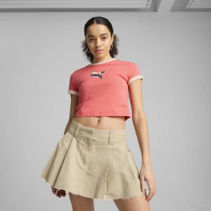 Obrázek produktu PUMA EQUAL LOVE CONFEDERATION Graphic Baby Tee Women, Clothing, Peach Frost