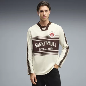 Obrázek produktu PUMA FC St. Pauli KING Relaxed Long Sleeve Jersey Men, Clothing, Alpine Snow / Dark Chocolate