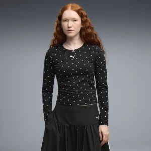 Obrázek produktu PUMA Long Sleeve Polka-Dot Baby Tee Women, Clothing, Black