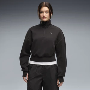 Obrázek produktu PUMATECH SENSE Balloon Sleeve Half-Zip Crew Sweatshirt Women, Clothing, Black